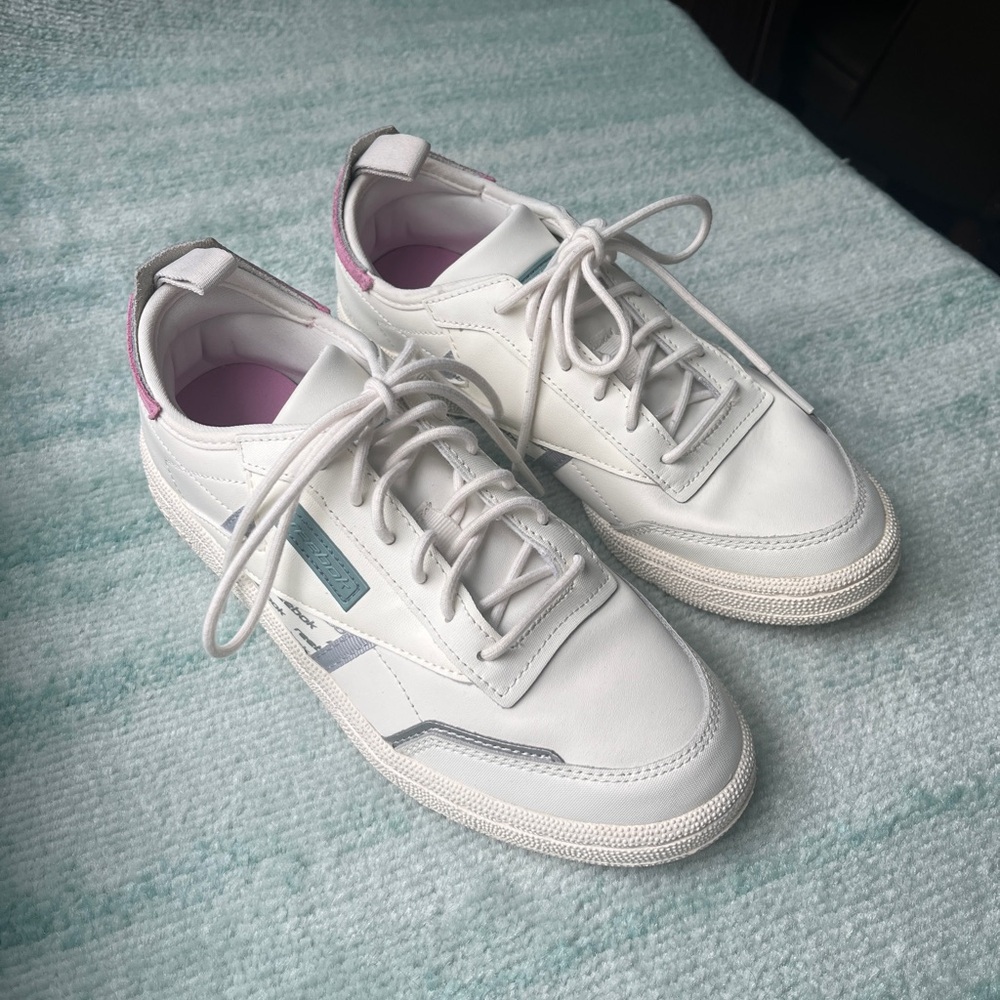 Rare Reebok Club C Ree:dux pink, green, and cream sneakers size 6.5/7